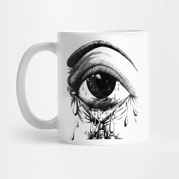 Crying eye - black/white by shirtsandmore4you